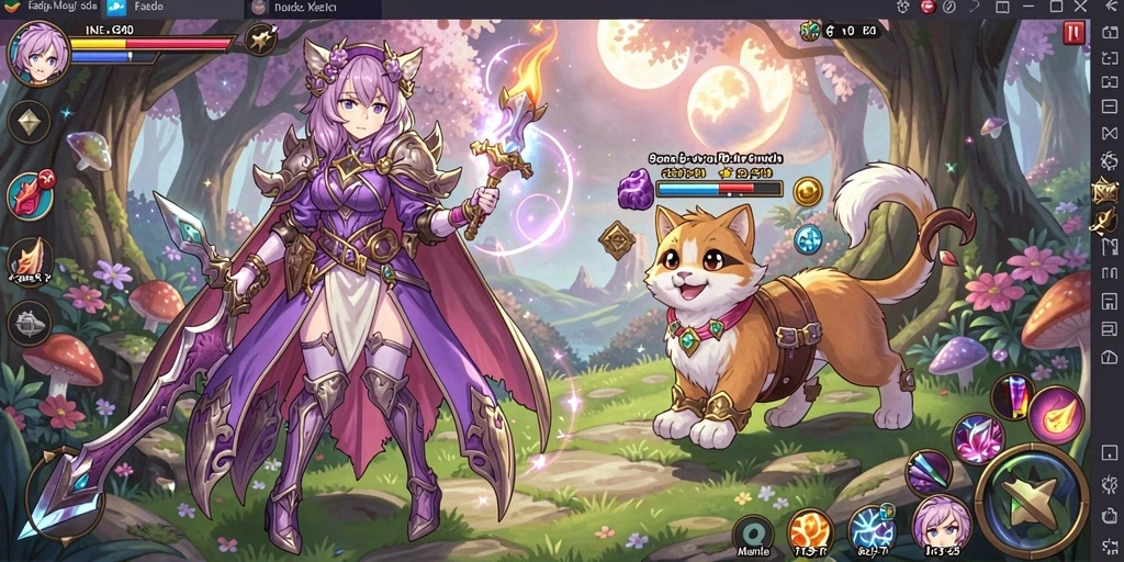 Screenshot menunjukkan karakter utama siap bertarung.