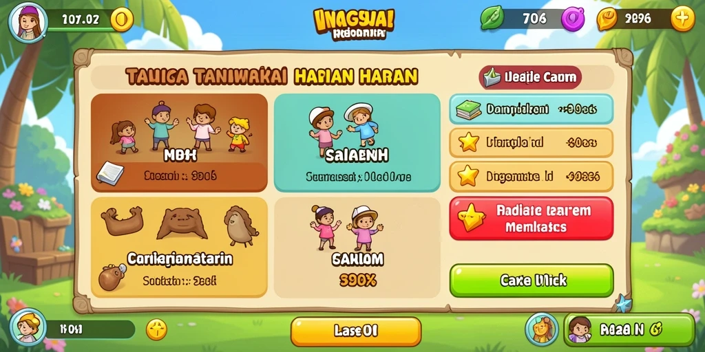 Screenshot menunjukkan karakter utama dalam petualangan.